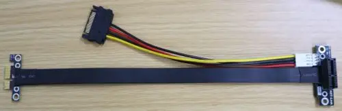 Прямоугольный Удлинительный кабель Riser PCIe 3 0x1 для графической карты x16 25 см R11SR PCI E