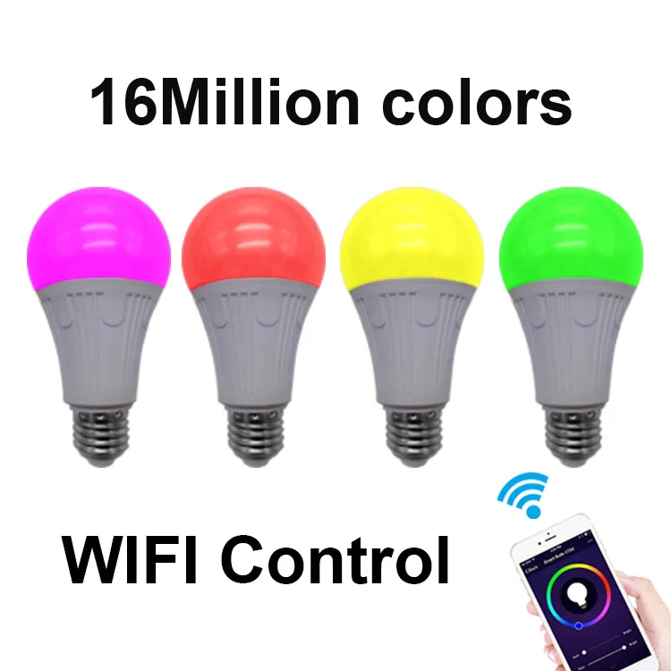 Wi Fi умная Светодиодная лампа E26 A19 пульт дистанционного управления 7 Вт 70 холодный
