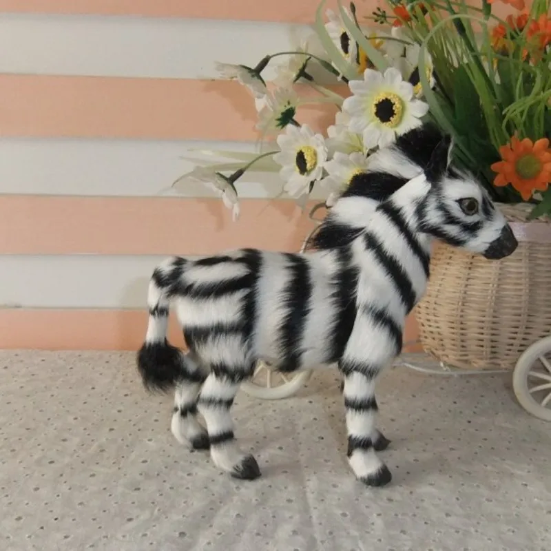 

new simulation balck and white zebra toy lifelike zebra doll gift about 18x15cm
