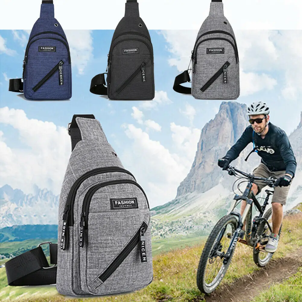 

Men PU Leather Waist Pack Sling Chest Pack Crossbody Sport Shoulder Bag Creative Portable USB Charging Bag