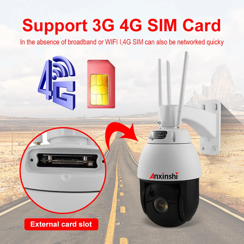 Открытый 2MP 3G 4G PTZ камера 20X оптический зум Беспроводная ip-камера 300 м ИК Ночное