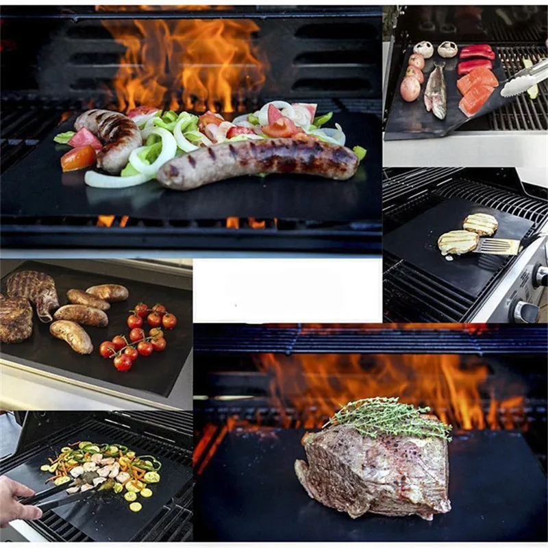 3pc Reusable Non-Stick Barbecue Grill Mat 33*40cm BBQ Mats Foil Liner Portable Outdoor Picnic Tool |