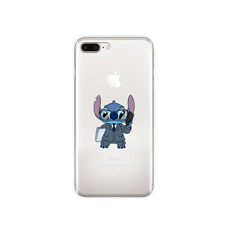 Силиконовый мягкий ТПУ чехол для телефона Disneys Stitch для Apple iPhone X XR XS MAX 7 8 7plus 6 6S Plus 5 5S SE