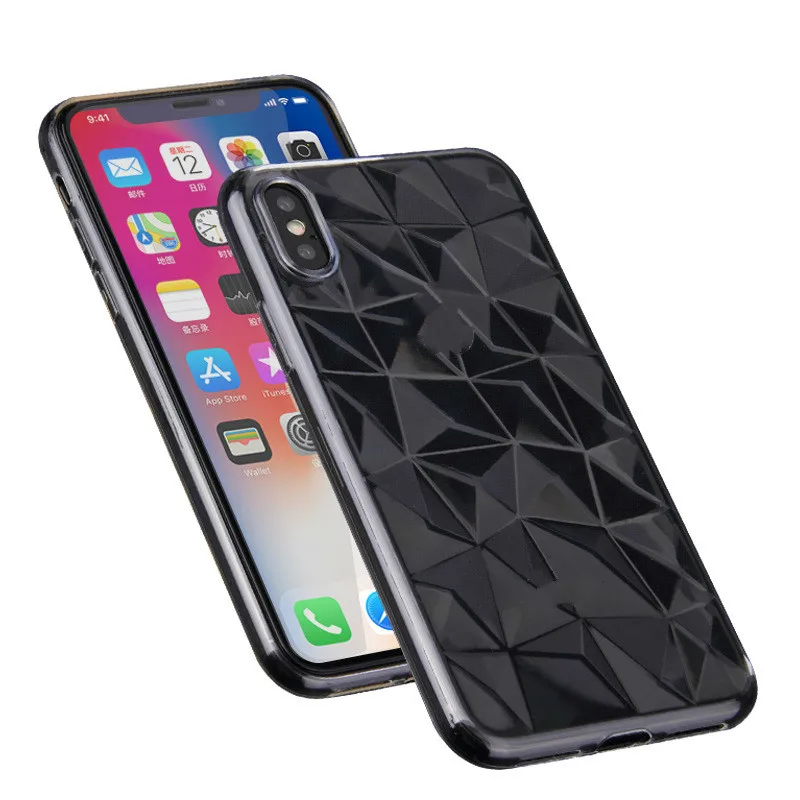 Блестящий Прозрачный чехол с алмазным рисунком для IPhone X XsMax 8 7 6 6s Plus мягкий из ТПУ