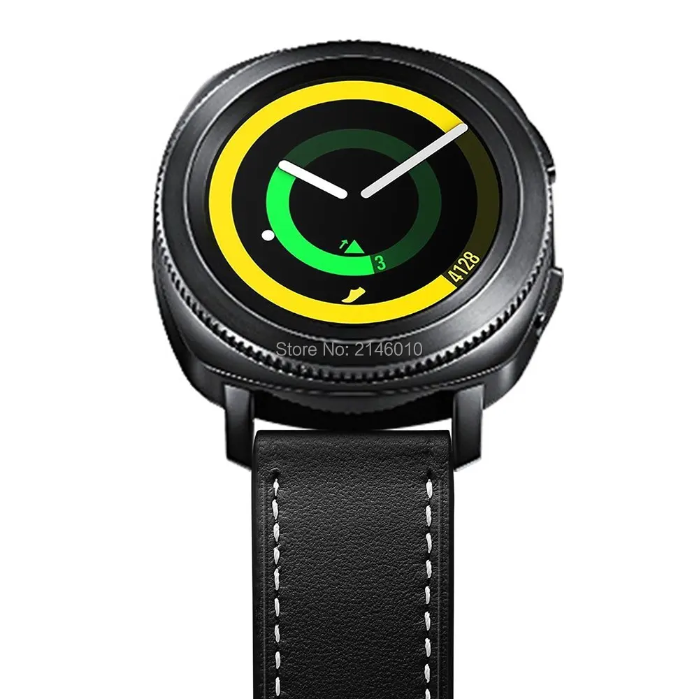 20 мм ремешок из натуральной кожи с пряжкой для Samsung Gear Sport/Garmin Vivoactive 3|replacement band|genuine