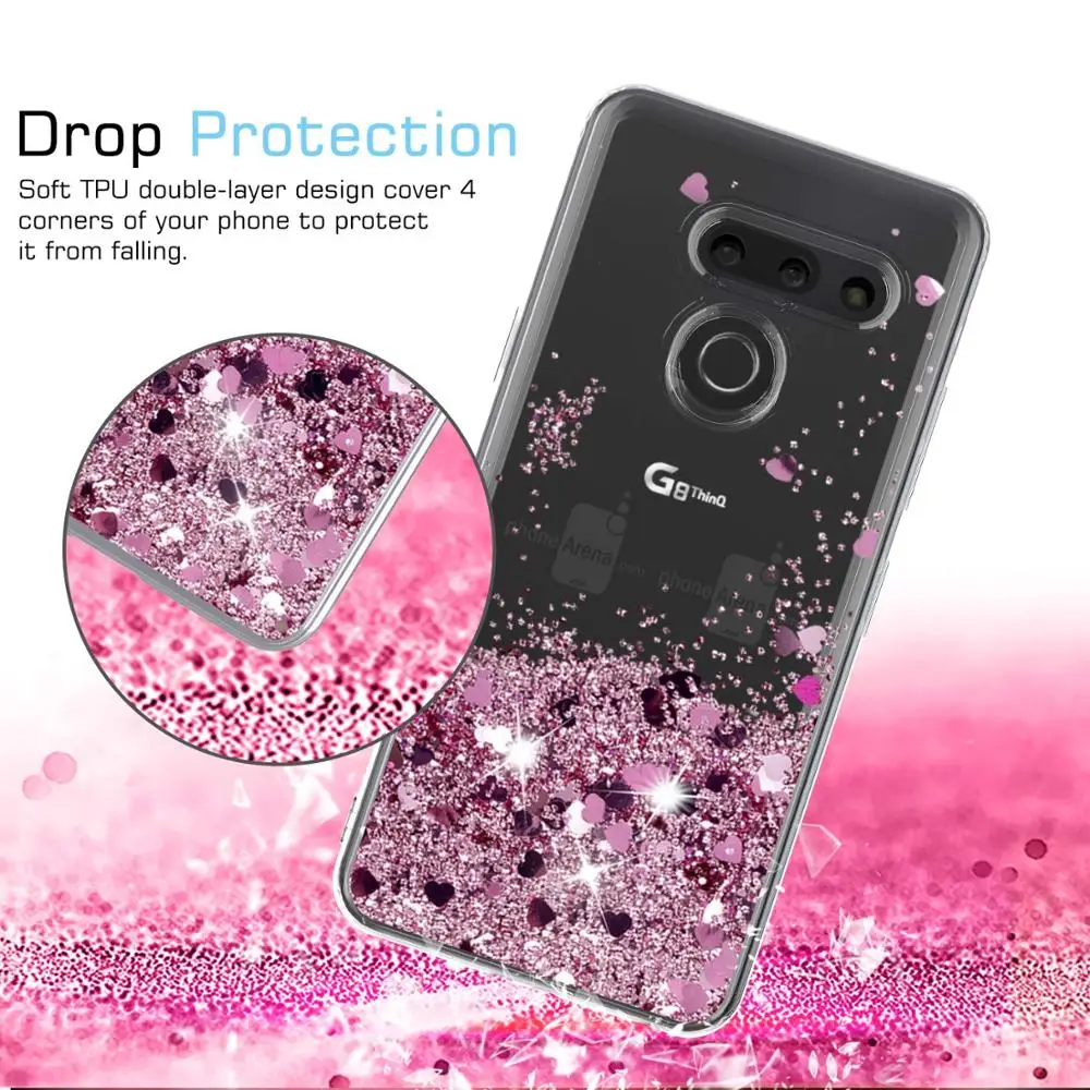 Блестящий Жидкий чехол для LG G8 силиконовый Dynamic qiccksand Star Love LGG8 |