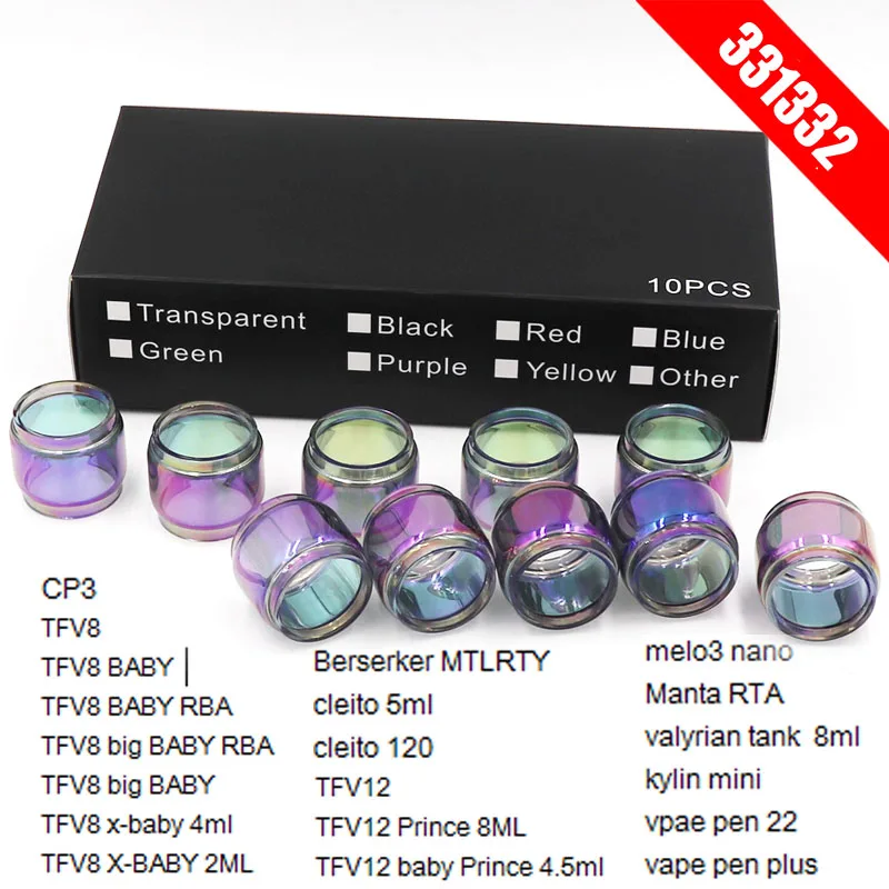 2 шт./лот iwodevape Радуга стеклянная трубка для RBA катушка замена Pyrex прямой vape ручка