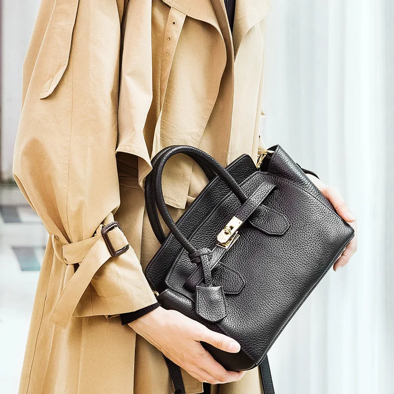 Ellacey 2019 Brand Women Shoulder Messenger Bag Genuine Leather Handbag Female Luxury Office Lady briefcase Bags | Багаж и сумки