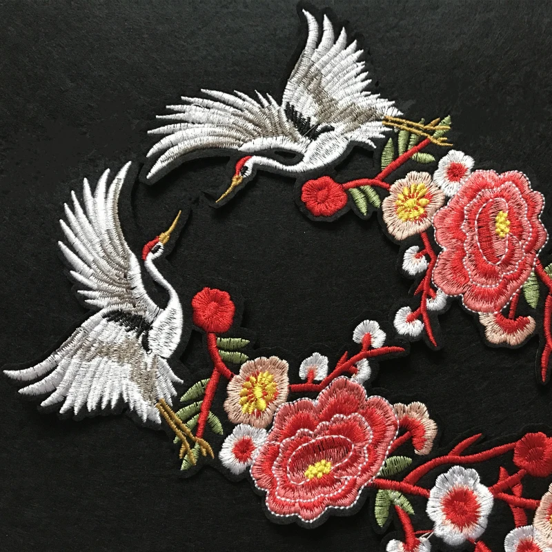 2 пары осенней модной одежды с вышитым журавлем сливы на юбке цветочным принтом