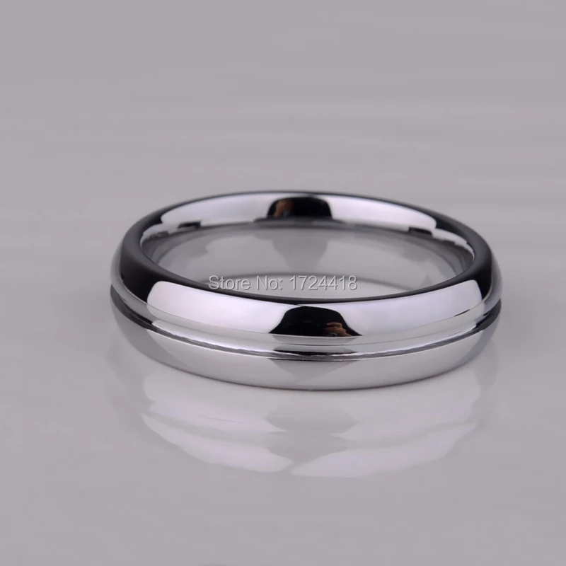 

Unisex Dome Band Tungsten Wedding Rings Grooving the Surface Centre Scratch Proof, Free Shipping, Customized