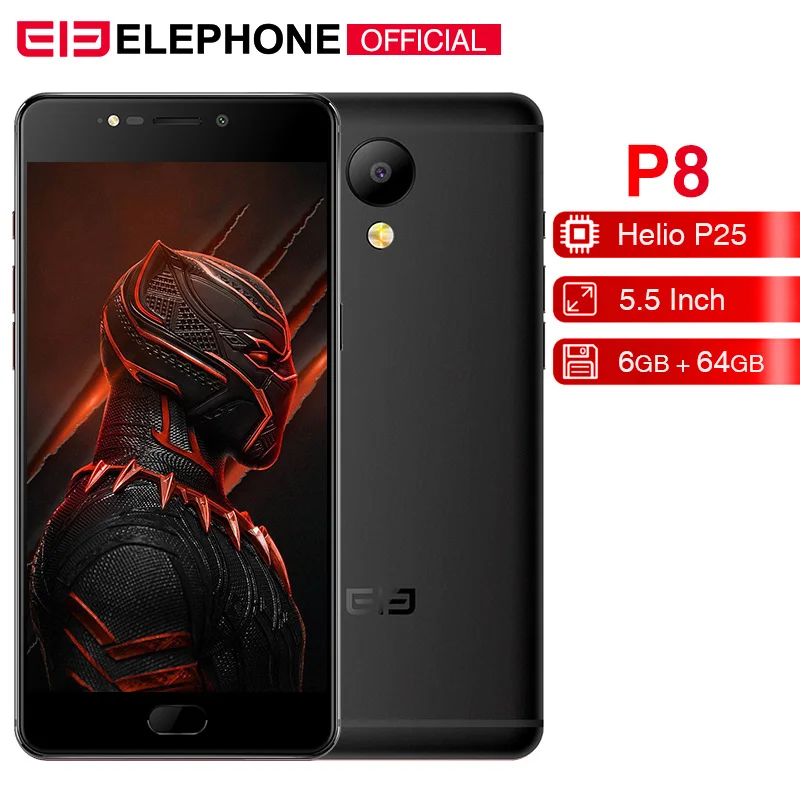 Elephone P8 мобильного телефона Android 7 0 6 ГБ Оперативная память 64 Гб Встроенная Helio P25 Octa