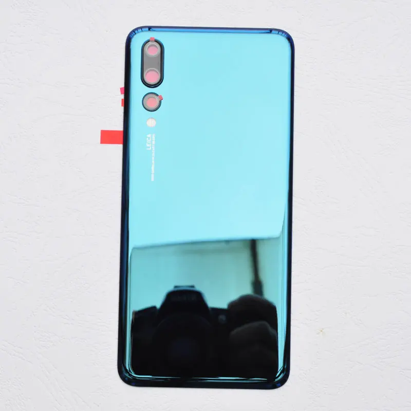 blue with lens Стеклянный задний корпус для huawei P20 Pro, чехол для батареи, чехол для двери P20 Pro, Запасная часть - Цвет: blue with lens