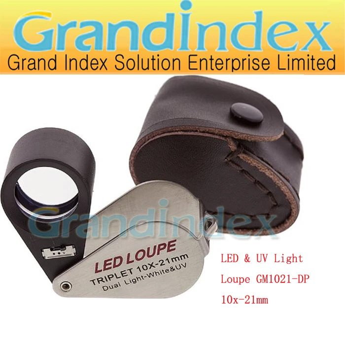 LED лупа триплет 10X 21mm двойной свет белый и УФ GM1021 DP|loupe triplet|led magnifierled loupe triplet |