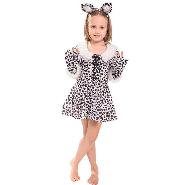 White Leopard Reneecho/костюм на Хэллоуин для детей; костюм божьей коровки для девочек; детское нарядное платье с тигром; леопардовые платья; праздник Пурим; одежда - Цвет: White Leopard