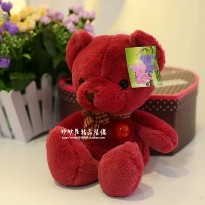 

Stuffed animal 25 cm red teddy bear plush toy soft doll gift w1757