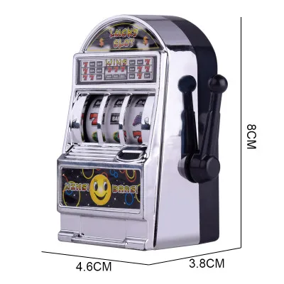 1 шт. Lucky Jackpot Мини-Игровой Автомат антистресс Развивающие игрушки для детей игры подарки на день рождения Дети Сейф машина банк Реплика - Цвет: Серебристый