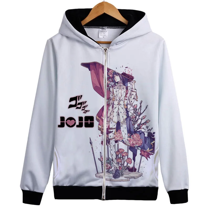 18 Аниме jojo's невероятное приключение Толстовка JOJO логотип свитшот с рисунком, круглый воротник, длинные рукава Мужские осень-зима Повседневное тонкий флис на молнии со шнуровкой Толстовка пальто - Цвет: 18