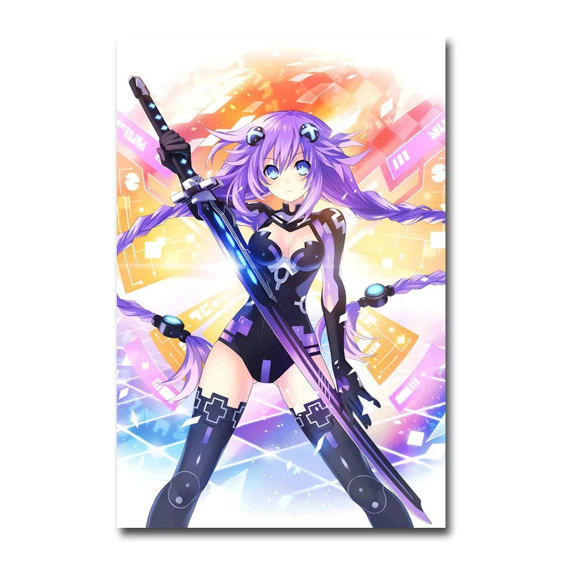 Художественный шелк или холст печать Нептун Hyperdimension Neptunia плакат 13x20 24x36 дюймов для украшение комнаты-001 - Цвет: Picture 1