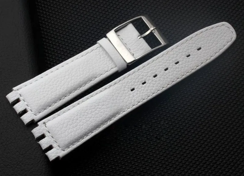 Новинка! Кожаный ремешок для Swatch YCS YAS YGS для мужчин и wo для мужчин 17 мм Черный Белый ремешок аксессуары для часов