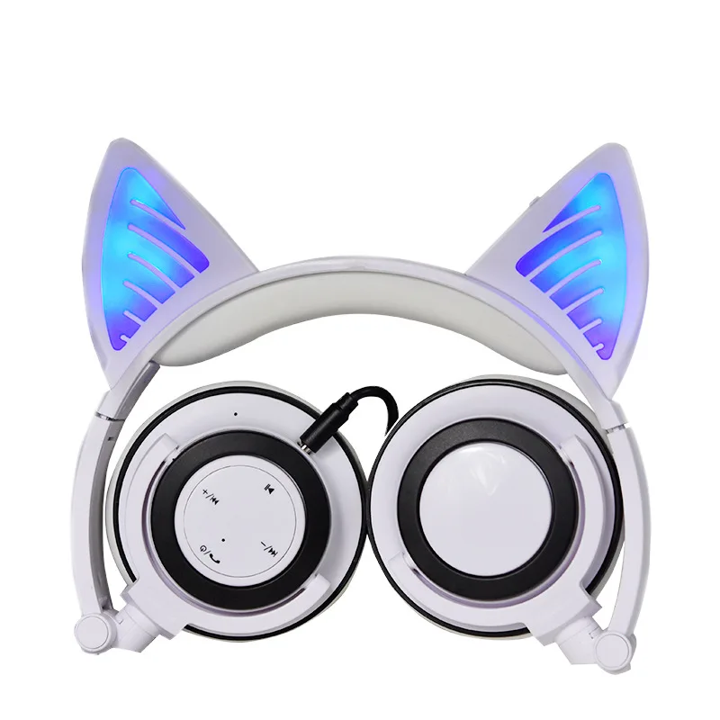 SUPOLOGY милые светящиеся Bluetooth кошачьи наушники для девочек светодиодные беспроводные Bluetooth наушники детские светящиеся игровые наушники