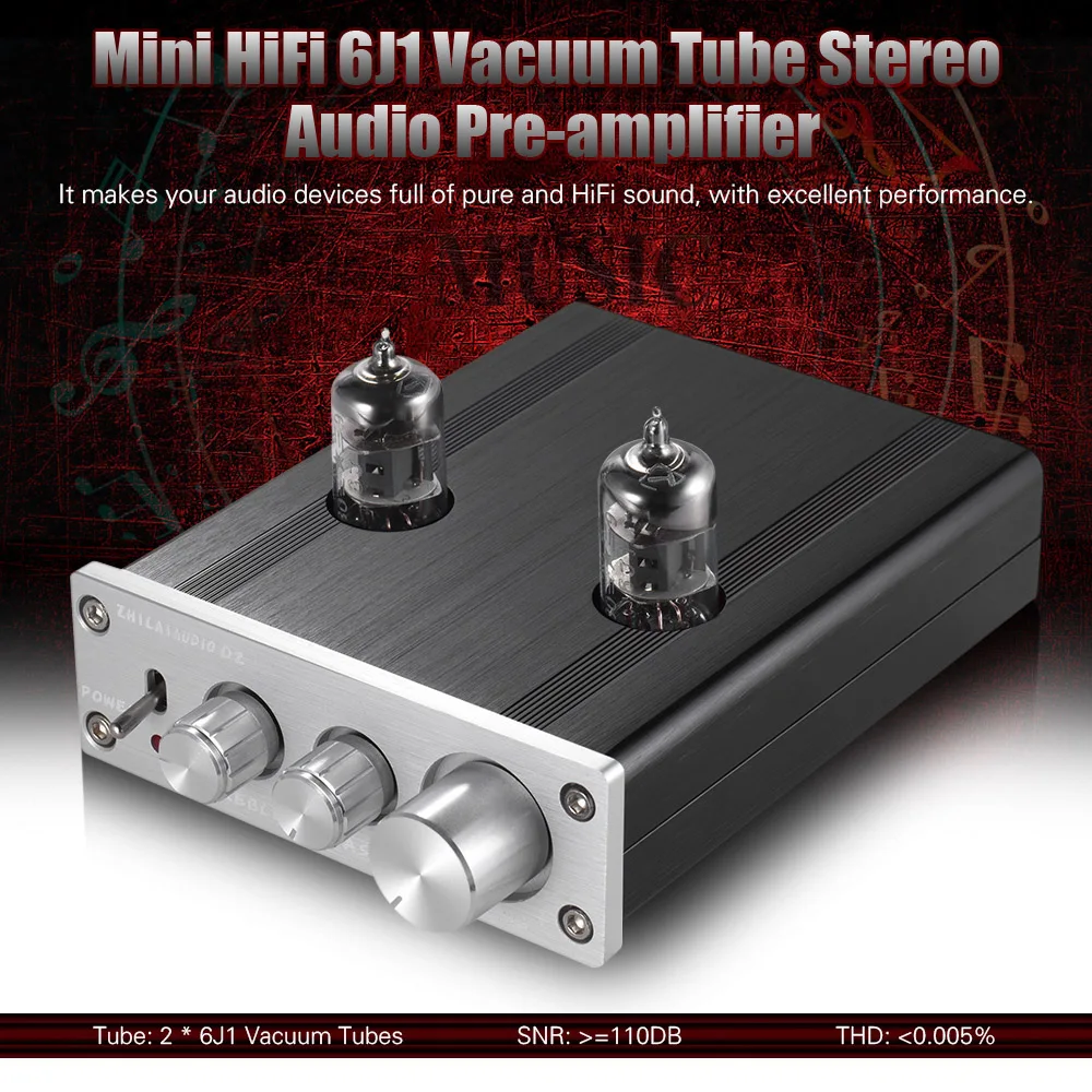 Мини Hi-Fi 6J1 вакуумная трубка стерео аудио Предварительный усилитель