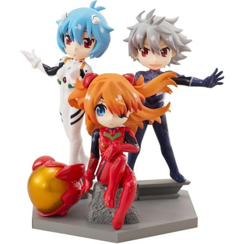 3 шт./лот, неоновые фигурки Genesis Evangelion EVA, игрушки Ayanami Rei Asuka Langley Soryu Nagisa Kaworu Q Version, модель куклы для детей