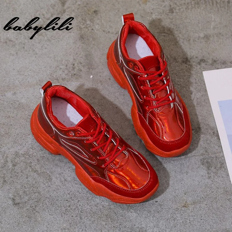 Женские кроссовки на толстой подошве Новинка лета 2019 женская обувь платформе