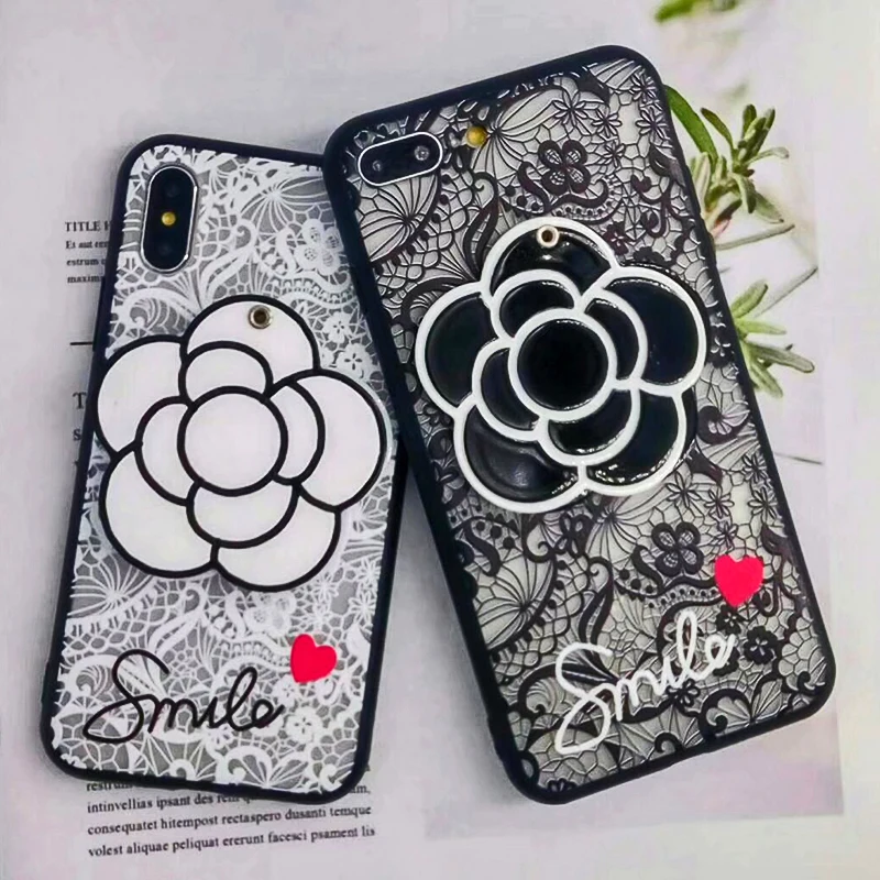 Роскошные Розы зеркало с рисунком чехол для iPhone 8 7 плюс 6 6s случай Кружева Мягкий