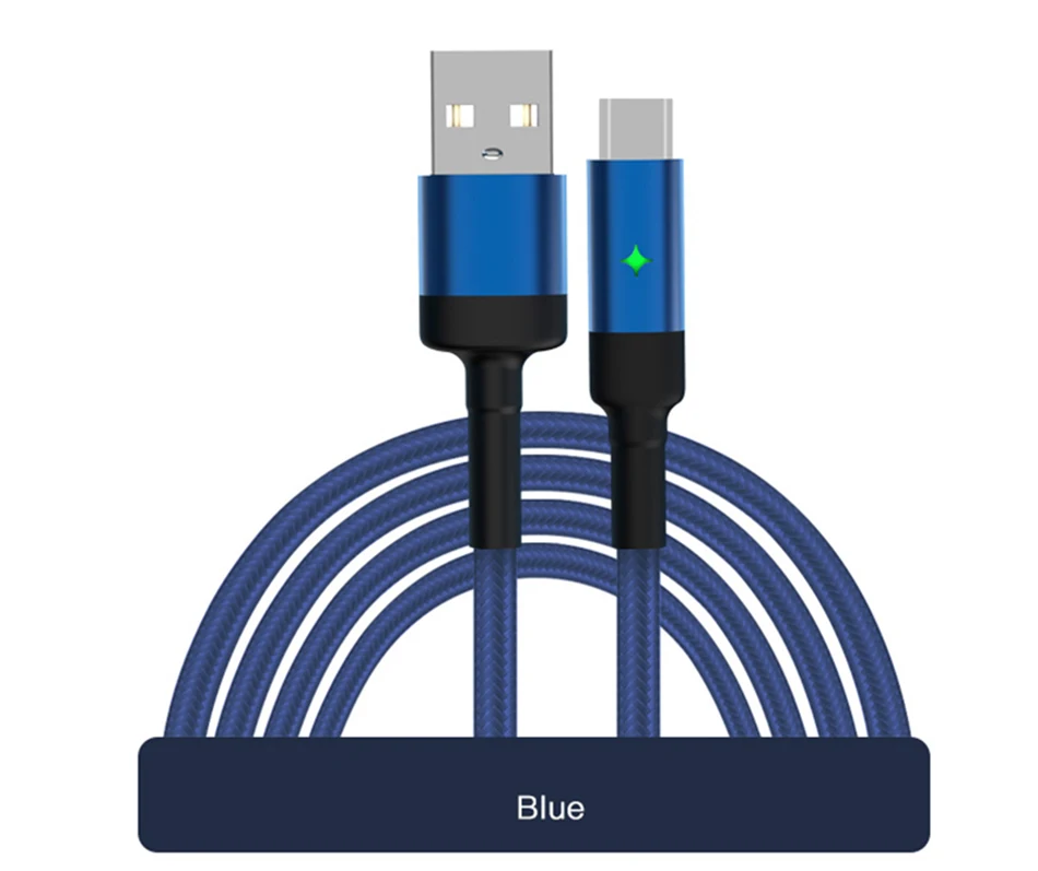 Usb type-C кабель для быстрой зарядки Micro зарядное устройство Шнур для освещения Microusb USB-C интеллектуальное отключение питания Кабели для зарядки мобильных телефонов