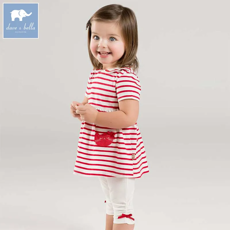 Dave bella/Одежда для маленьких девочек летняя одежда малышей модный детский костюм