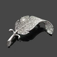 2020 feather suit women men brooches crystal leaves hijab pins wedding brooch men brooches pins gift lapel pins for women