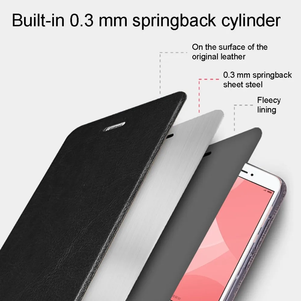 MOFI для Xiaomi Redmi Note 4x чехол Crazy Horse Текстура горизонтальный Флип кожаный с держателем