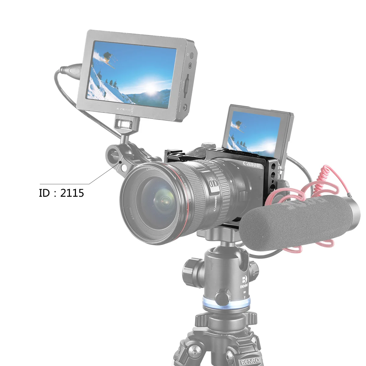SmallRig для Canon EOS M3 и M6 клетка с холодным башмаком+ Rail NATO+ Встроенный Arca Swiss QR Plate-2130