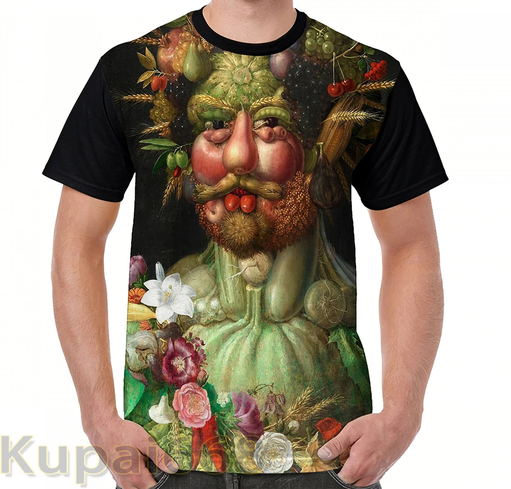 Мужская футболка с короткими рукавами забавным графическим принтом Rudolf II as Vertumnus