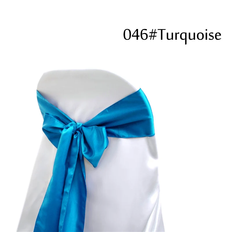 Turquoise 100 шт./лот, свадебные украшения Tiffany Blue, стулья с бантиком, галстуки для отелей, свадьбы, банкета, вечерние, золотые, атласные, на стулья - Цвет: Turquoise