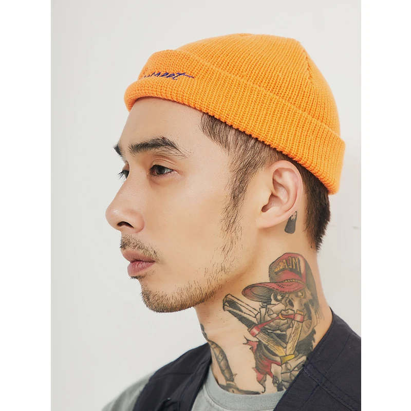 Hip Hop Street Style Knit Hats For Women Men Autumn Winter Warm Cap Knitted Caps Beanie Hat Skullies With Balck / Orange /Gray