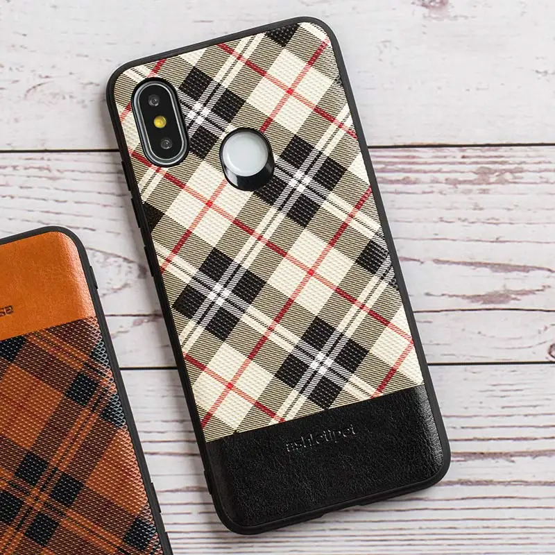White plaid LANGSIDI mi nimalism чехол для телефона для Xiaomi mi 9 se 6 8 SE A2 6x mi x 2S красный mi Note 7 анти-осень Износостойкий чехол в клетку - Цвет: White plaid