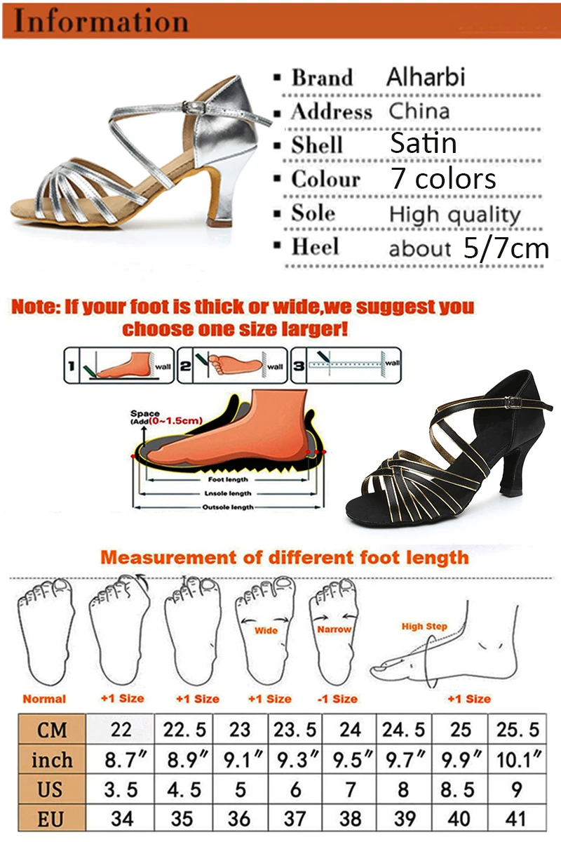 Alharbi/Танцевальная обувь из сатина/ПУ, бальные туфли для латинских танцев для женщин/Танго и сальсы, обувь 5 см/7 см, женская летняя обувь на каблуке