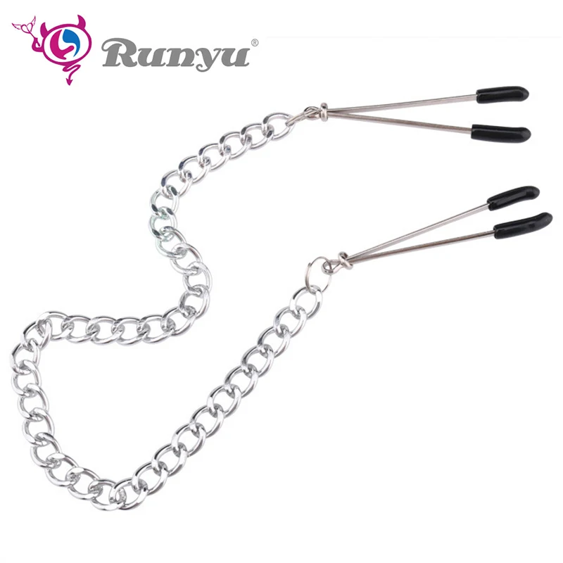 

Runyu Nipple Clamps with Metal Chain Adjustable Breast Labia Clips Labium Clitoris Clamp Sex Toys for Couple BDSM Flirting Toys