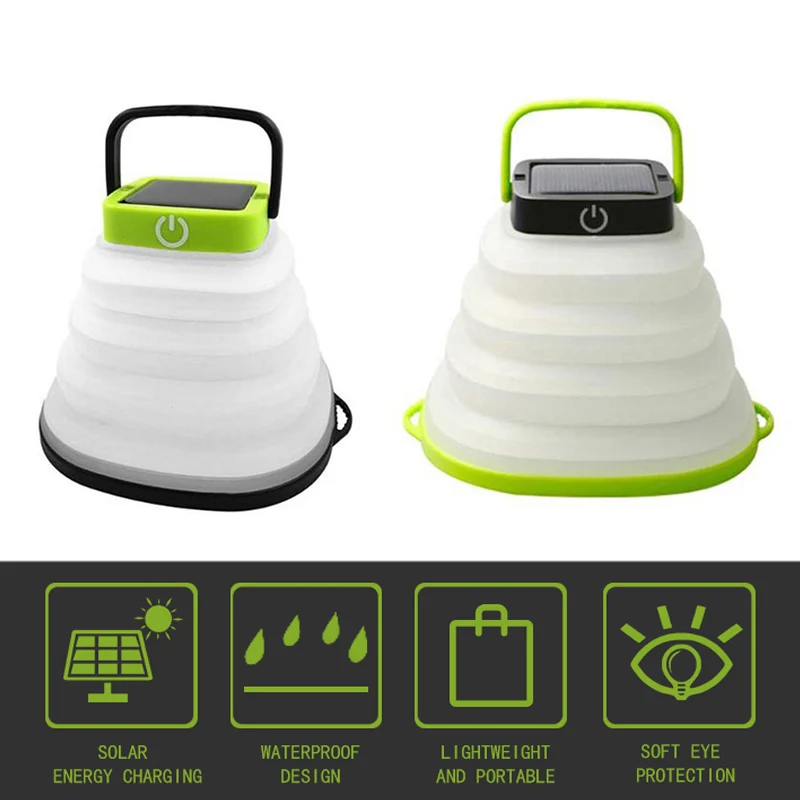 Новый портативный солнечный светодиодный фонарь водонепроницаемый складной