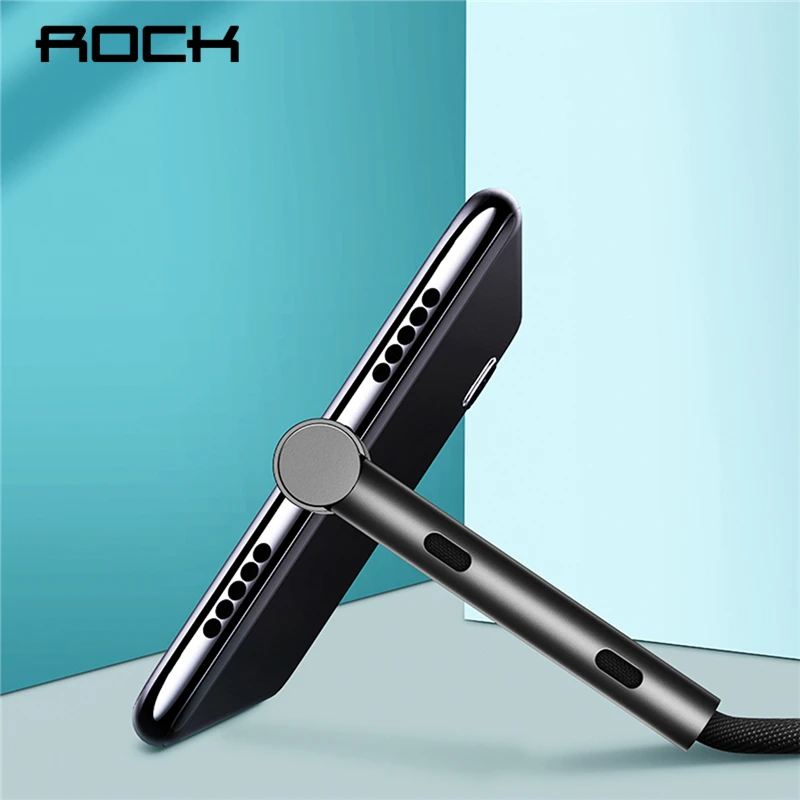 ROCK металлический USB кабель держатель для iPhone XS Max зарядное устройство USB кабель для передачи данных для iPhone X 8 7 6 6s Plus зарядный кабель адаптер для телефона