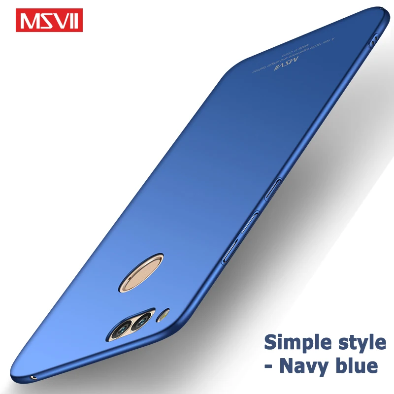 Чехол для huawei honor 7 X Чехол Бренд Msvii coque для honor 7 X чехол тонкий жесткий PC задняя крышка для huawei honor 7 X чехол для телефона - Цвет: Blue