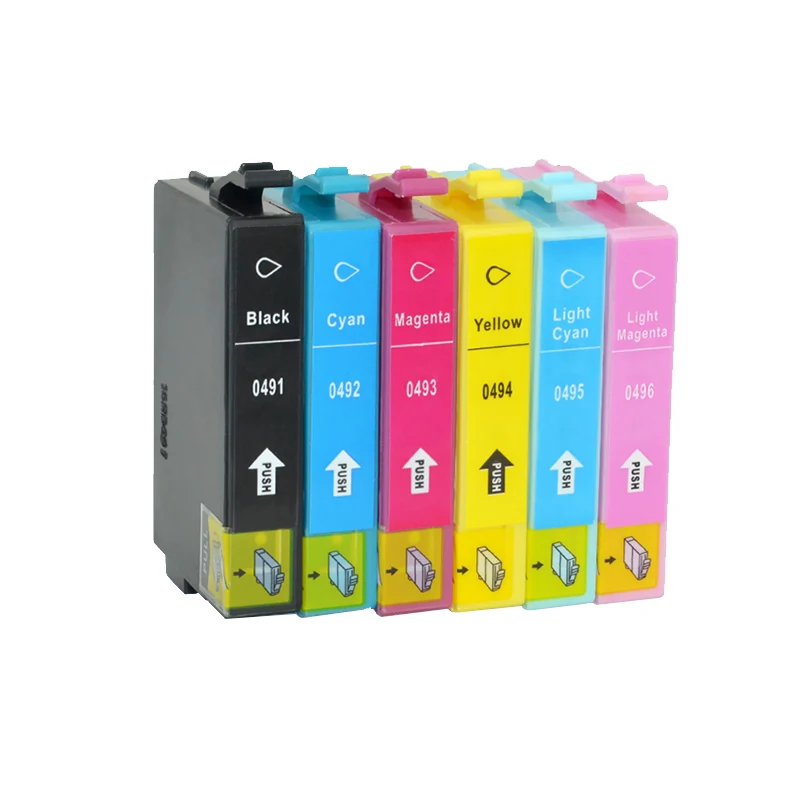12 шт. в упаковке T0491 T0496 чернильные картриджи для принтеров Epson Stylus фото R210 R230 R310 R350