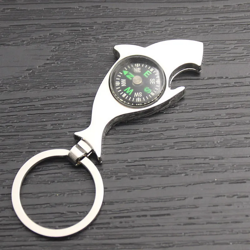 Модный Оригинальный брелок для ключей из сплава с компасом многофункциональная