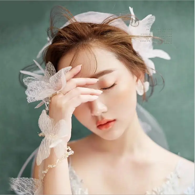 Свадебное платье свадебная тиара Отдел феи белая бабочка головная повязка
