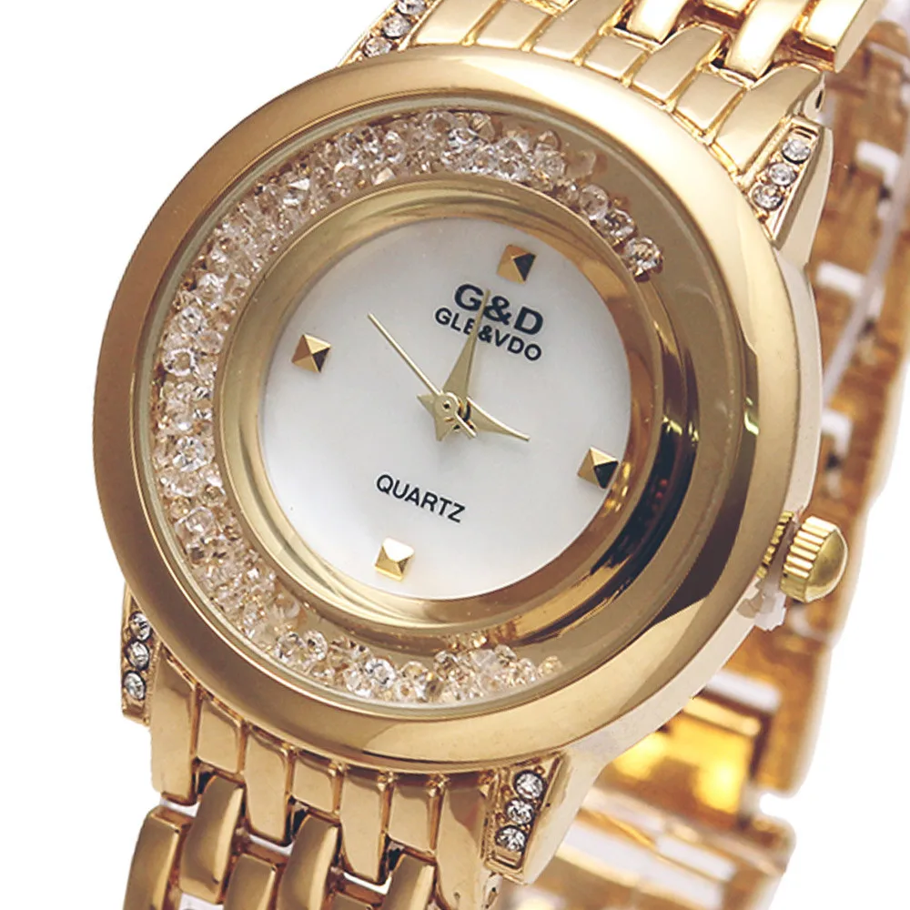 

2018 Brand Luxury G&D Women Quartz Wristwatch Gold Stainless Steel Band Relojes Mujer Fashion Lady Dress Watch relogio feminine
