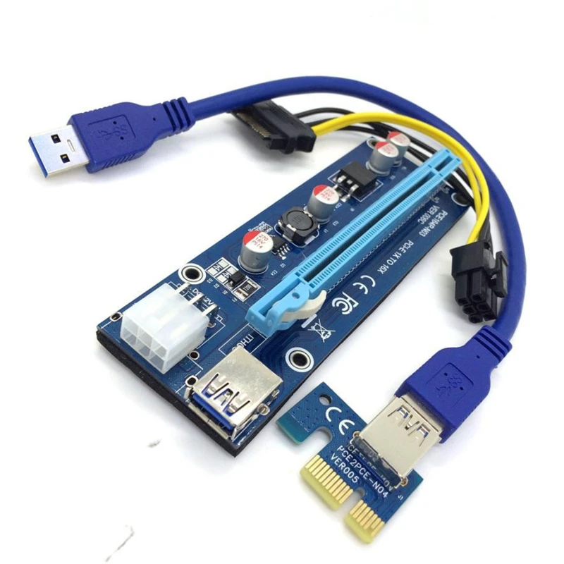 L новая Pcie Pci-e Pci Экспресс Райзер карта 1x до 16x GPU Usb 3 0 расширитель X1 X16 адаптер SATA