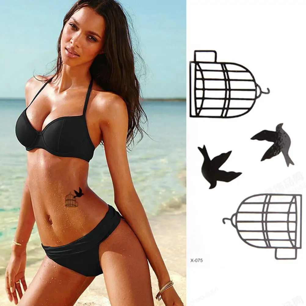 2 шт. Водонепроницаемый птичья клетка шаблон дизайна переводятся с помощью воды