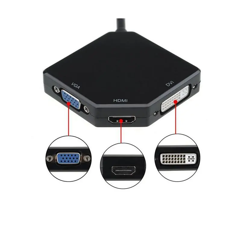 Кабель адаптера Thunderbolt Mini Displayport DP VGA/DVI/HDMI совместимый с Apple MacBook Air Pro VGA DVI|displayport dp to