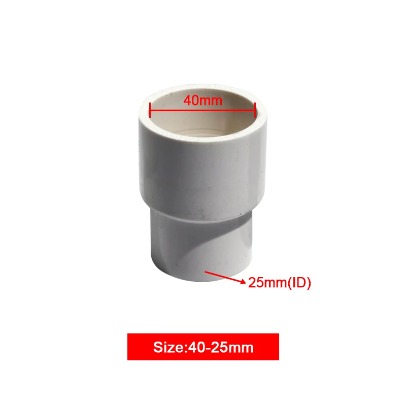 40-25mm PVC-U фитинг для водопроводной трубы разъемы 25/32/40/50 мм стык труб ПВХ пластиковая труба для воды поставка трубных шарнира - Цвет: 40-25mm